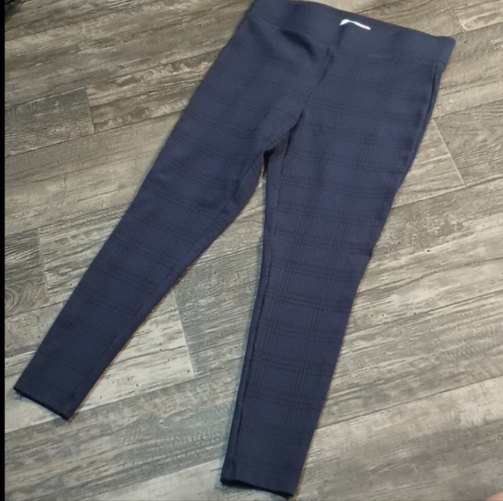 LOFT Dark Blue Petite Plaid Ponte Leggings - Picture 11 of 11